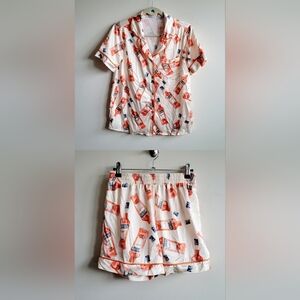 Sheshow Satin Aperol Bottle Pajama Set